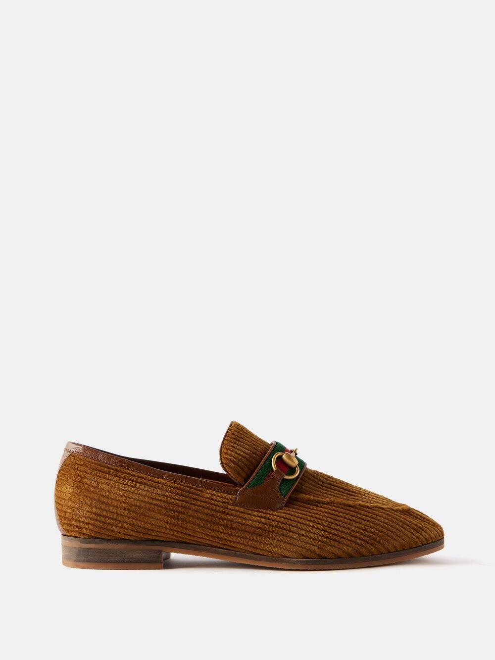 

Вельветовые лоферы horsebit Gucci, коричневый