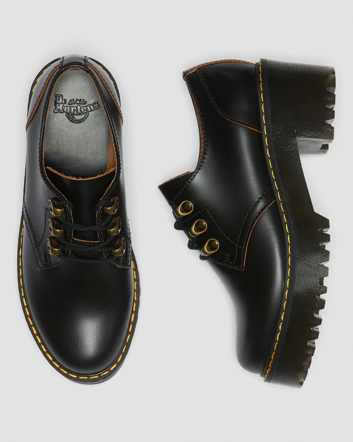 Leona Lo Винтажные туфли на каблуке из гладкой кожи Dr. Martens