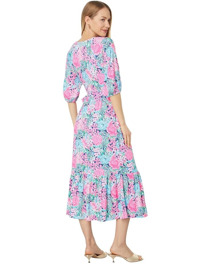 

Платье Lilly Pulitzer Brantley Midi Wrap Dress, цвет Oyster Bay Navy Always Be Blooming