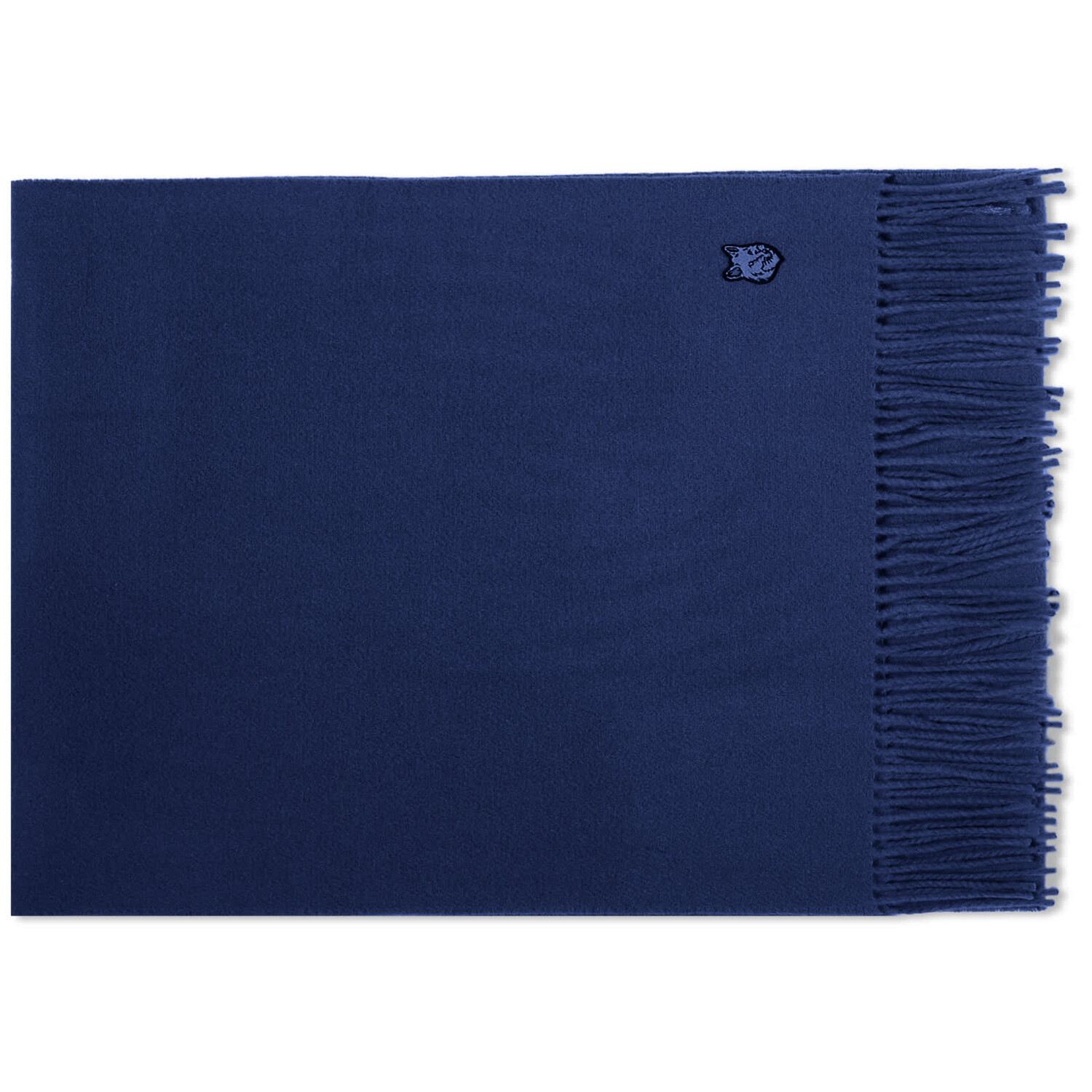 

Шарф Maison Kitsune Fox Head Patch Wool, цвет Ink Blue