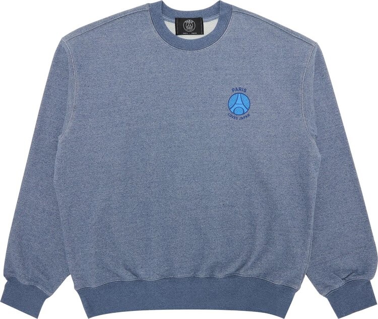 

Толстовка Paris Saint-Germain x EDIFICE Japan PLJ Boro Crewneck 'Blue', синий