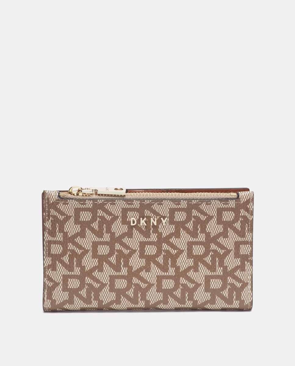 

Кошелек на молнии с разноцветным принтом DKNY, мультиколор