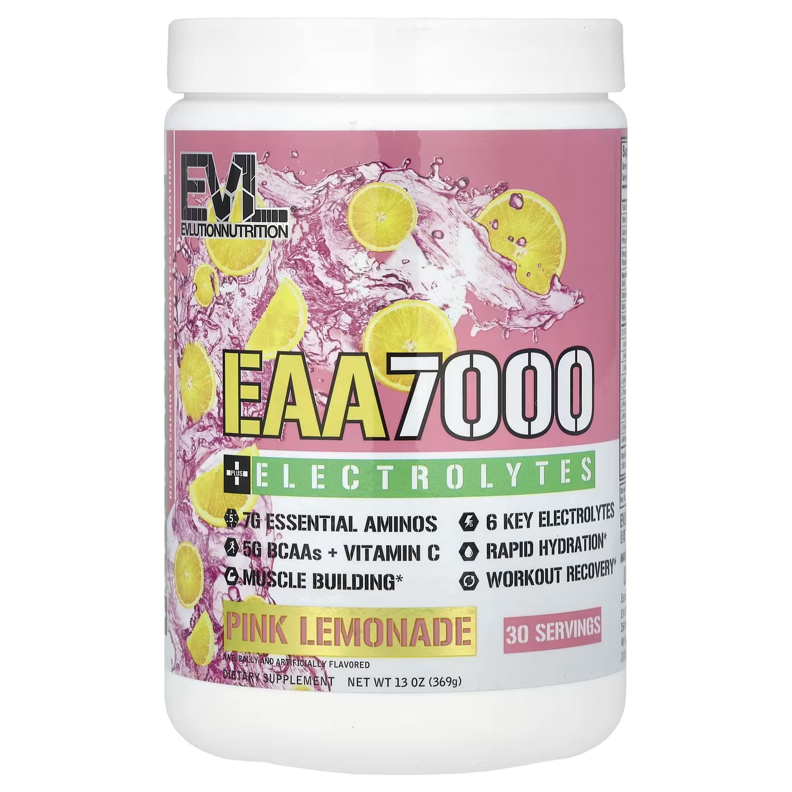 

EAA 7000 + Электролиты, розовый лимонад, 13 унций (369 г) Evlution Nutrition