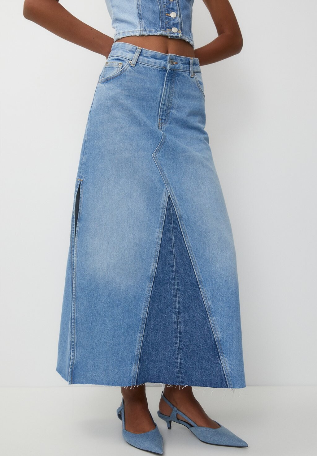 

Джинсовая юбка PULL&BEAR, цвет blue denim