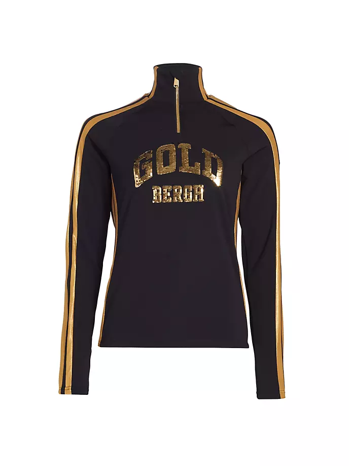 Вязаный свитер с логотипом Goblet Goldbergh, цвет black gold