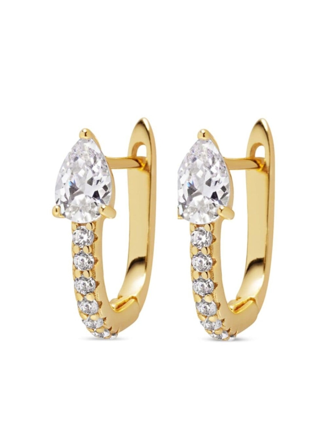 

Серьги-кольца CZ Nialaya Jewelry, золотой