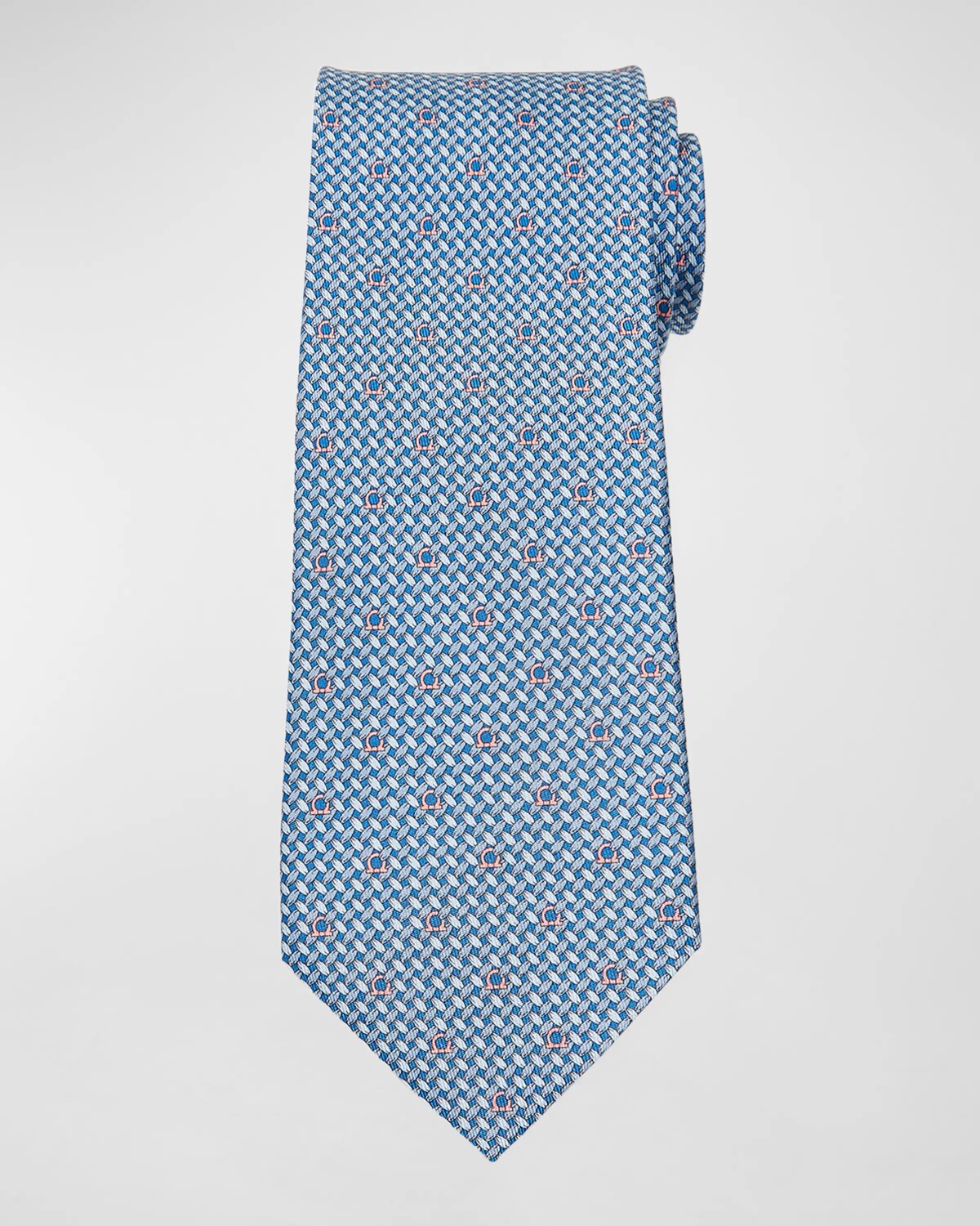 

Мужской шелковый галстук Maglia Ferragamo, цвет Bluette