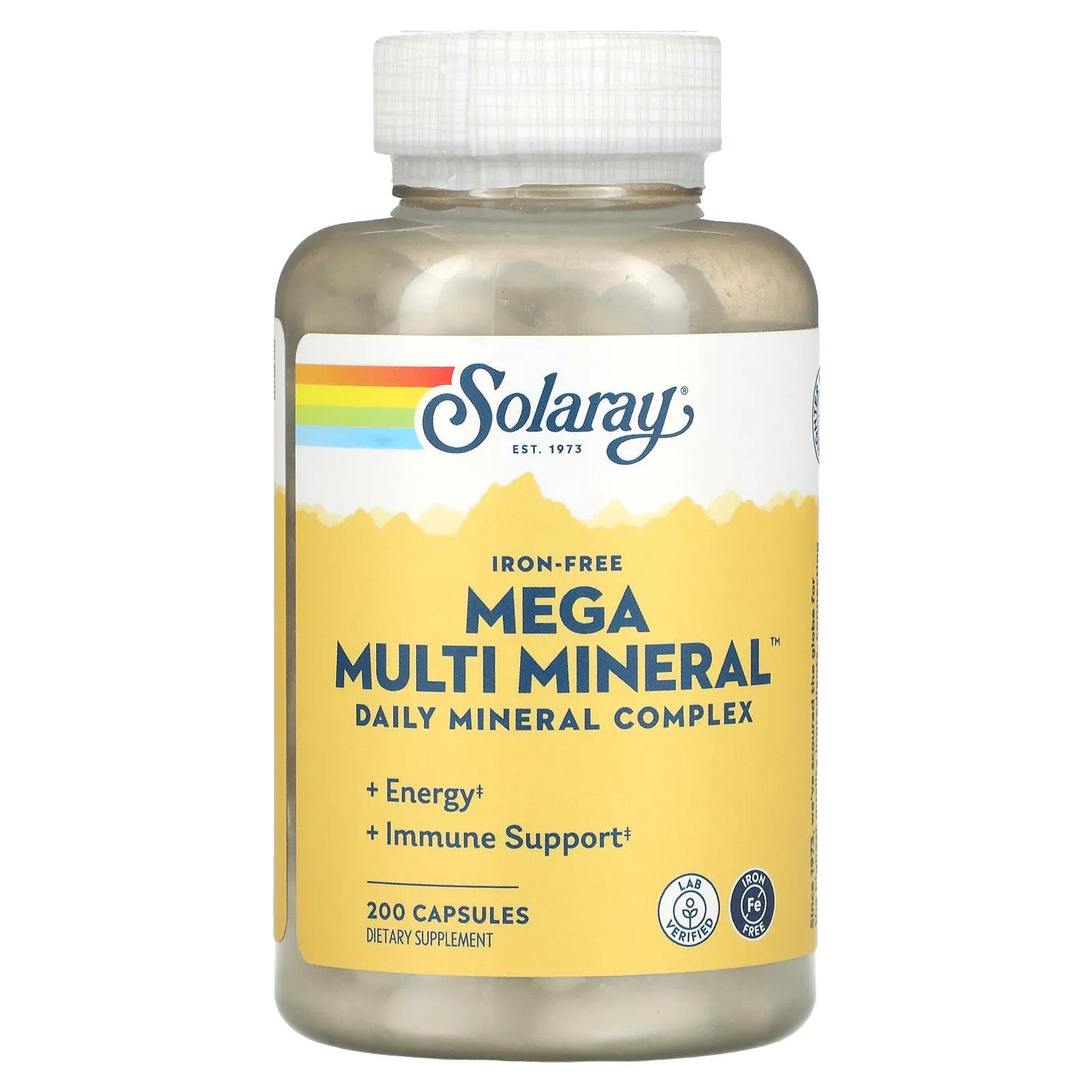 Solaray Мультиминералы без железа 200 капсул хелатные мультиминералы без железа 120 капсул bluebonnet nutrition