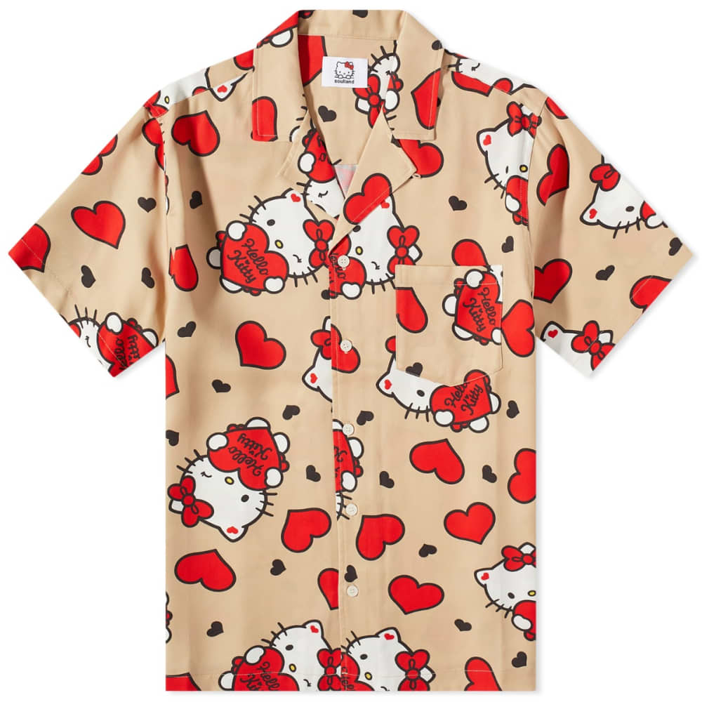 

Рубашка Soulland x Hello Kitty Orson Heart Vacation, бежевый