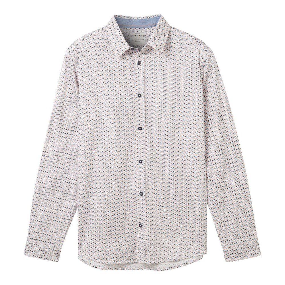 Рубашка Tom Tailor Fitted Printed Stretch, белый рубашка с коротким рукавом tom tailor 1029812 fitted printed stretch серый