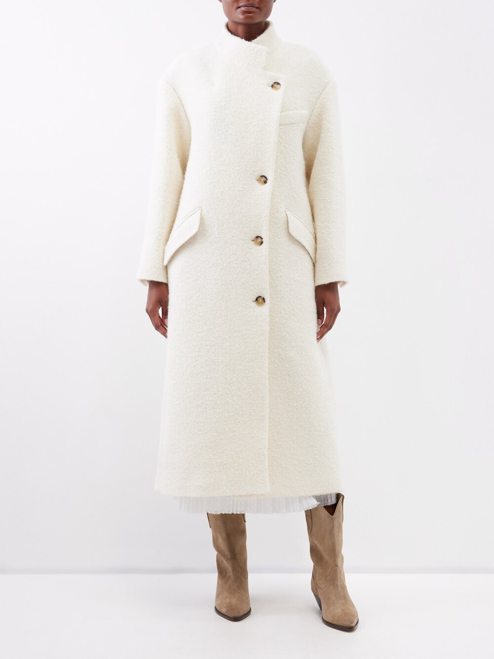

Двубортное пальто sabine из букле Marant Etoile, бежевый