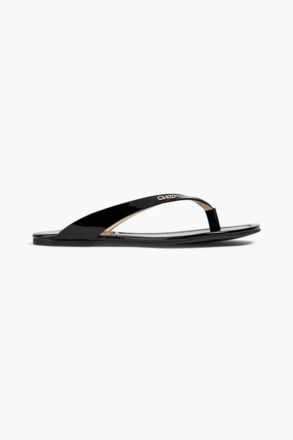 

Шлепанцы из лакированной кожи Tetsu с логотипом Jimmy Choo, черный