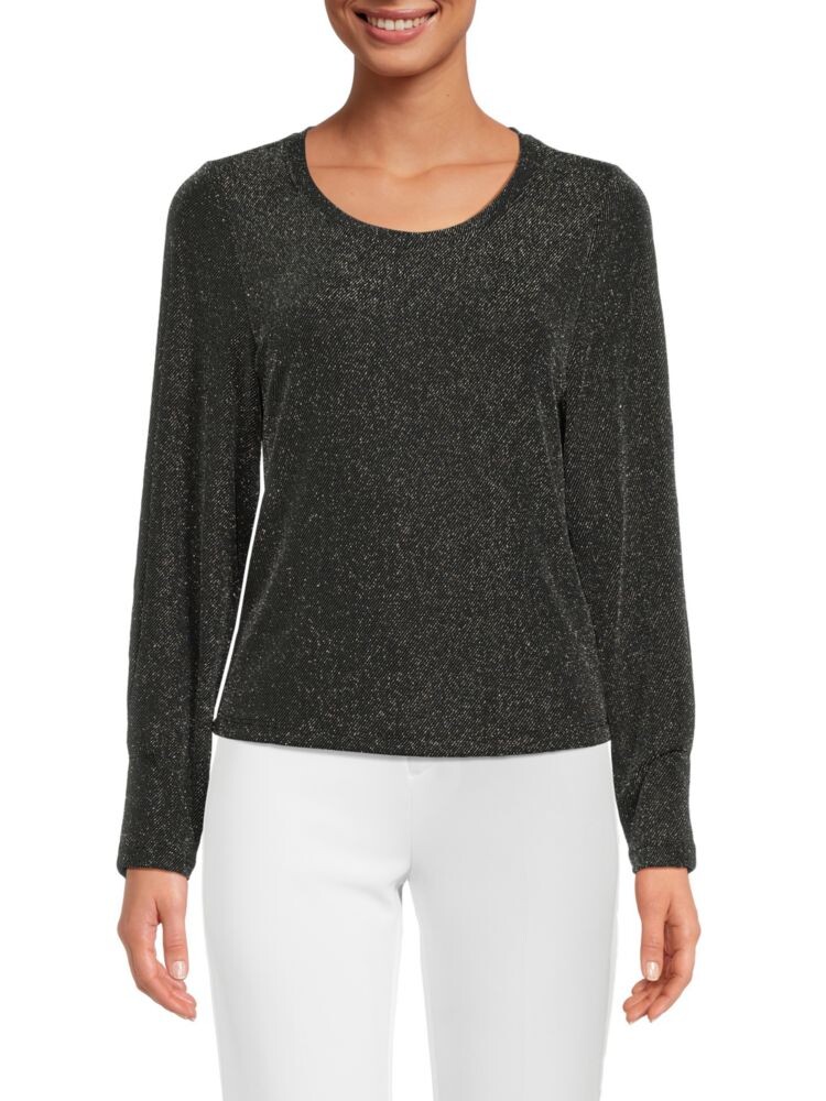 

Металлический топ с длинными рукавами Dkny, цвет Silver Black