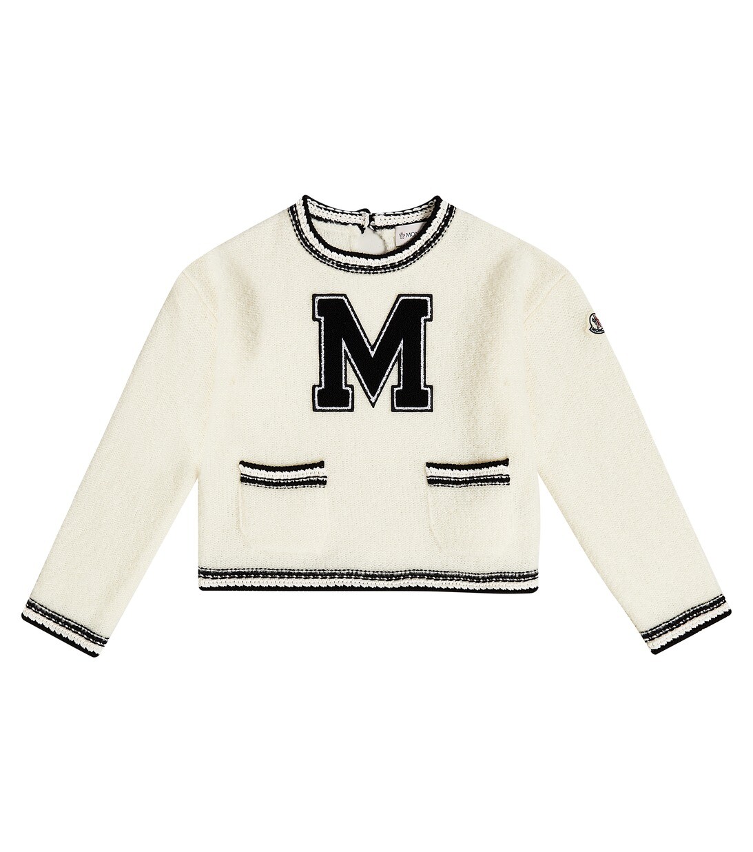 

Кардиган из смесовой шерсти с логотипом Moncler Enfant, белый