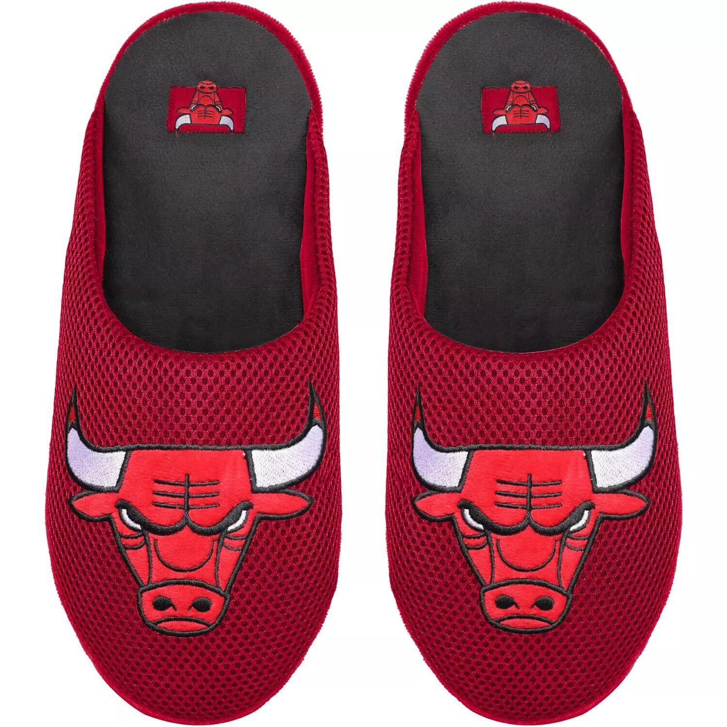 

Мужские слиперы с цветными блоками и большим логотипом FOCO Chicago Bulls