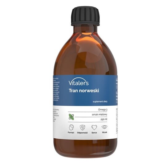 

Vitaler's, Омега-3 жир печени норвежской трески 1200 мг, вкус мяты, 250 мл