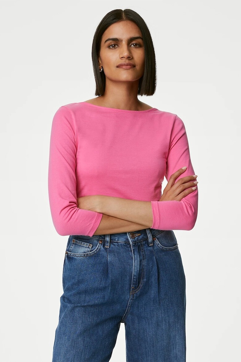 

Облегающая блузка с рукавами 3/4 Marks & Spencer, розовый