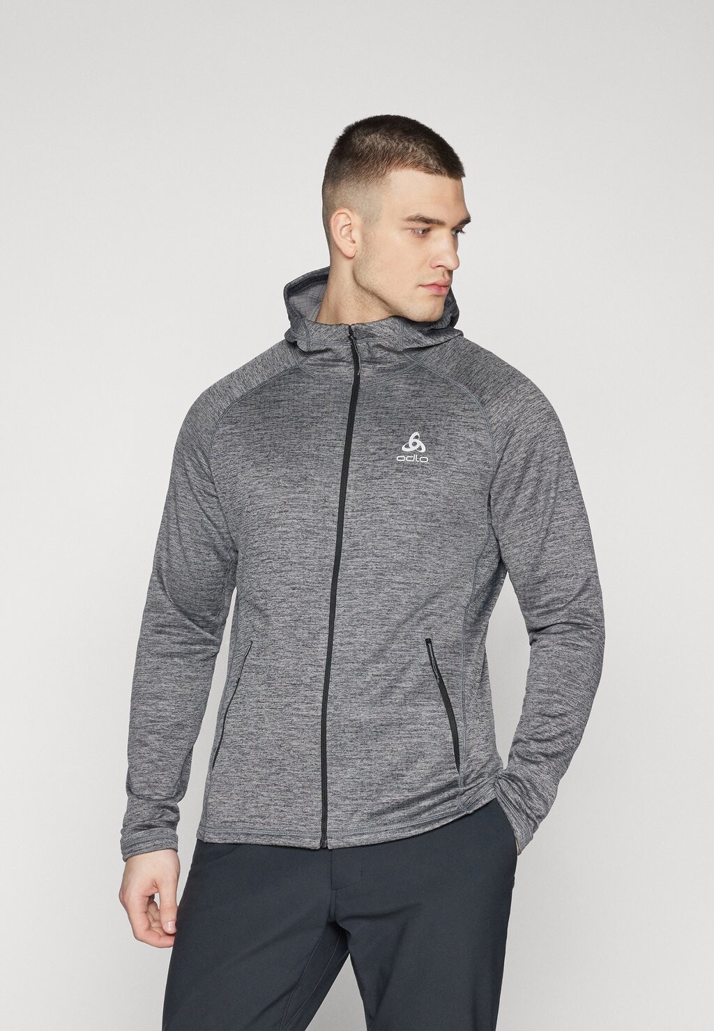 

Куртка тренировочная MID LAYER HOODY FULL ZIP ODLO, цвет dark grey melange