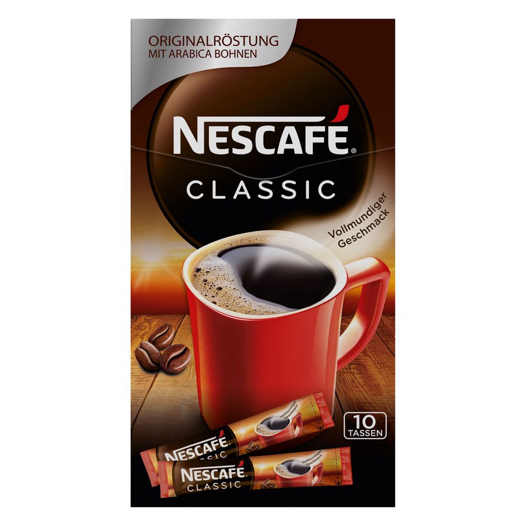 

Растворимый кофе Nescafe Classic в чашках, 10 шт. по 2 г. Nestlé