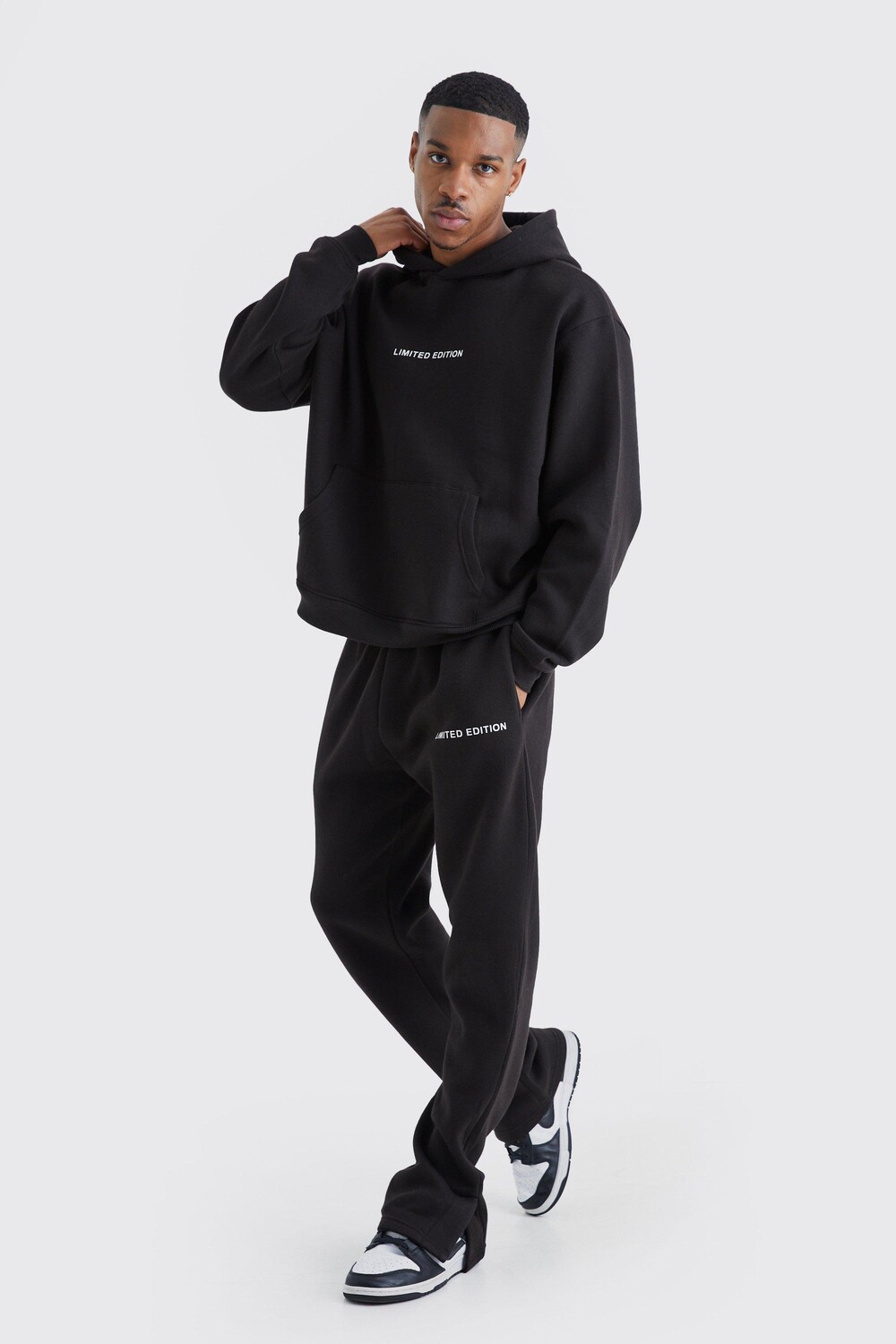 

Спортивный костюм oversize с капюшоном Boohoo, черный