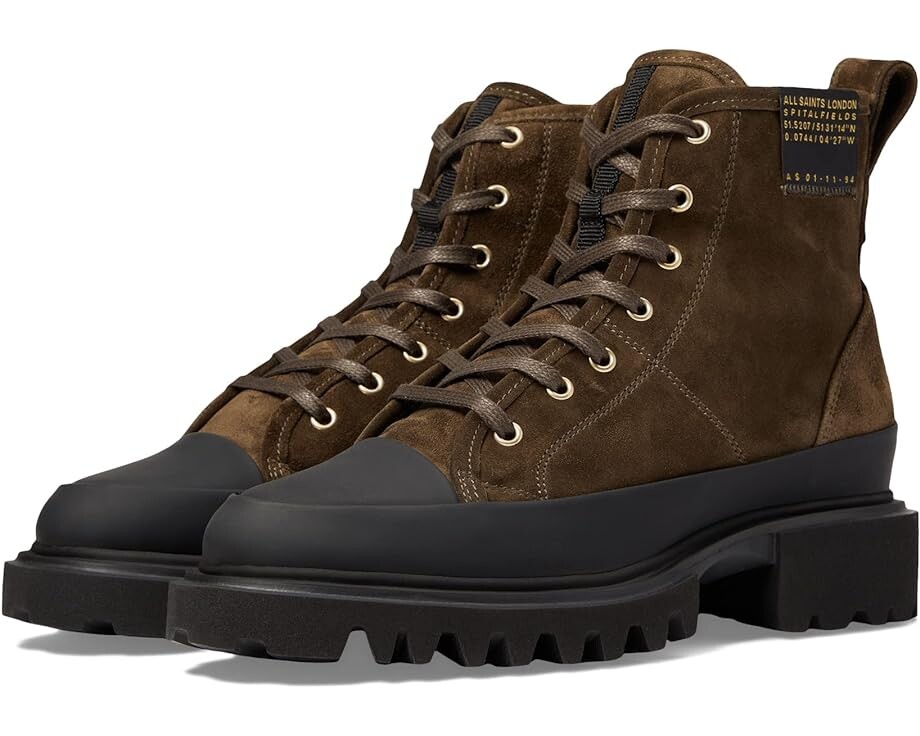 

Ботинки AllSaints Myla Suede Boot, цвет Khaki Green/Black