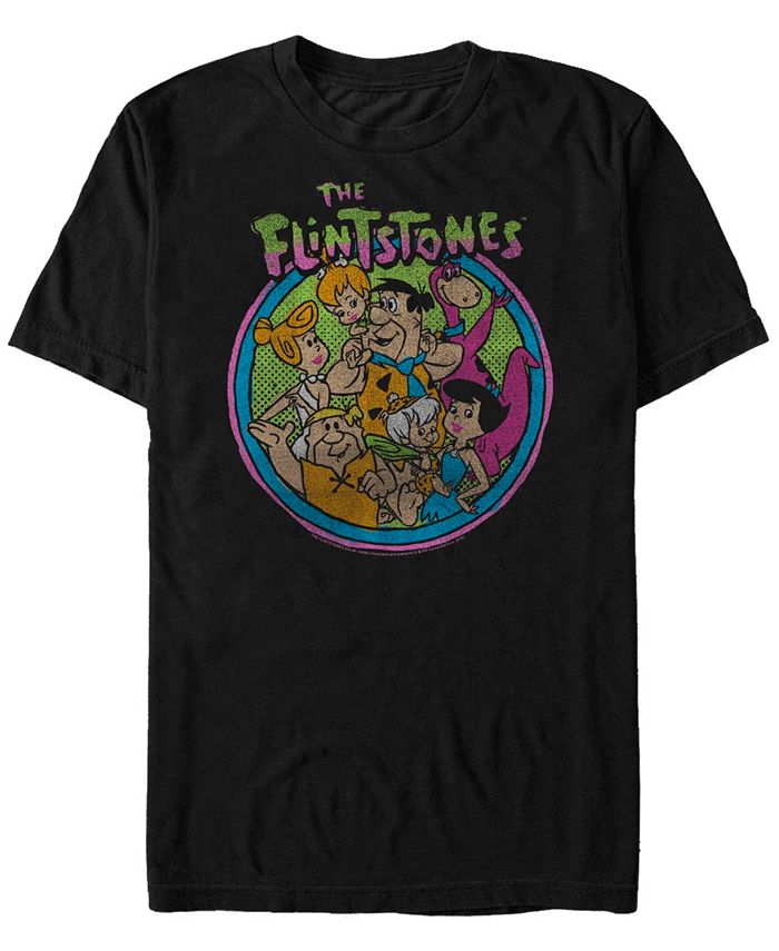 Мужская футболка Flintstones Happy Family с коротким рукавом Fifth Sun, черный