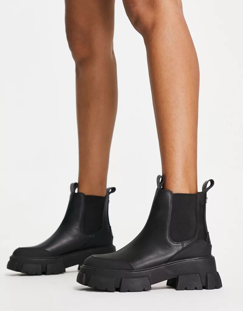 

Черные кожаные ботинки челси Steve Madden Cave на толстой подошве - ЧЕРНЫЙ