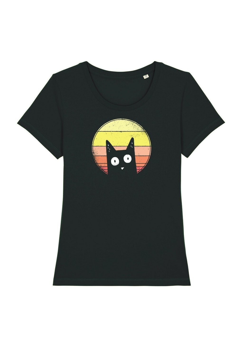 Футболка с принтом SUNSET CAT Watapparel, цвет black