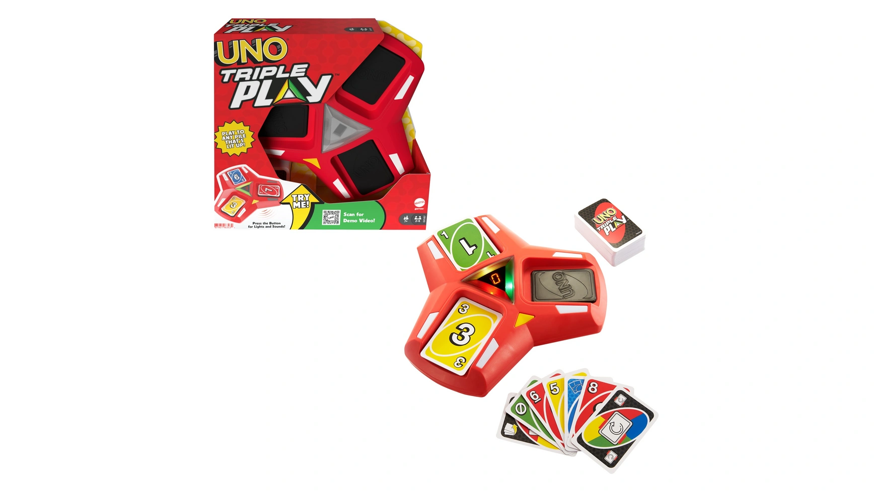 цена Mattel Games UNO Triple Play, карточная игра, настольная игра