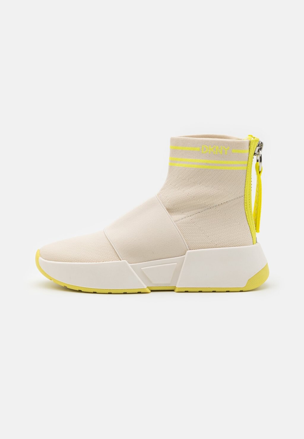

Высокие кроссовки Marini DKNY, цвет bone/fluo yellow