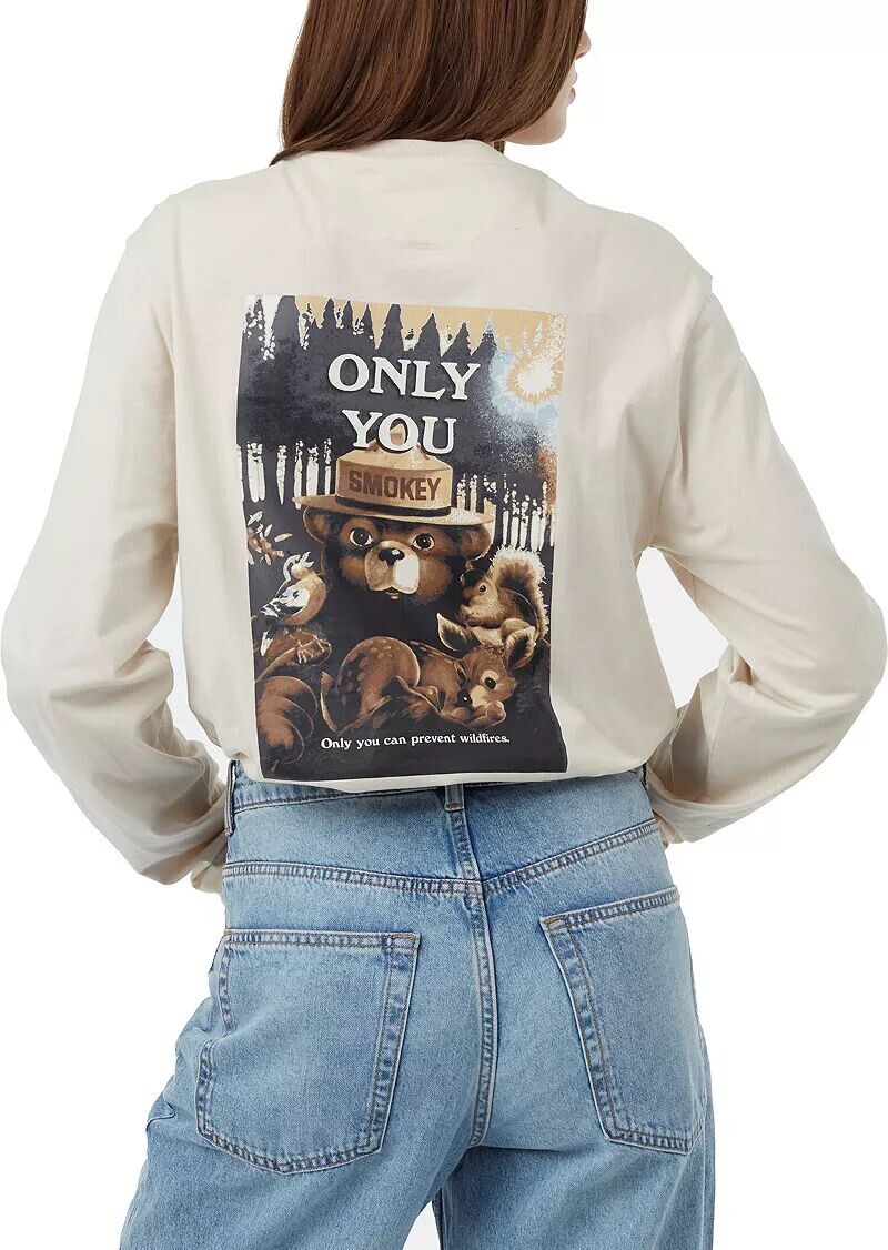 

Tentree унисекс футболка с рисунком Smokey Only You с длинными рукавами, серебряный