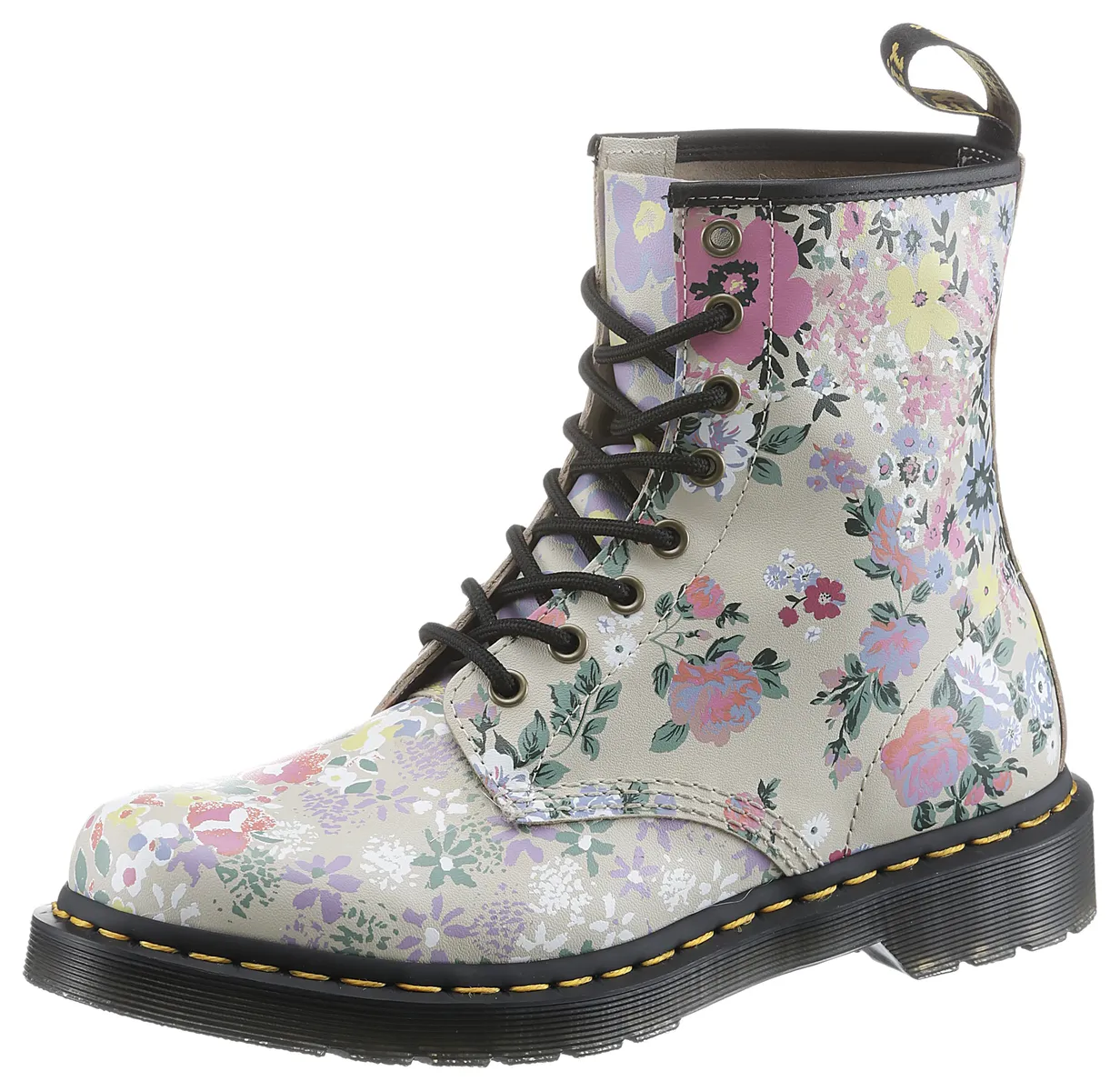 

Ботинки на шнуровке DR. MARTENS "1460 8-Eye Boot", цвет Offwhite-Floral