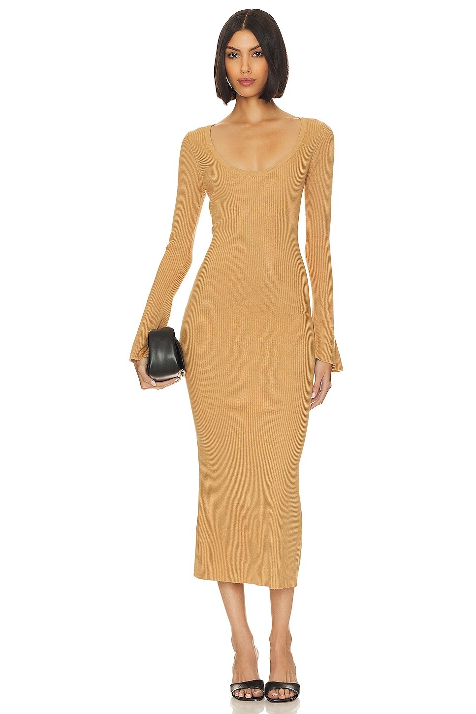 

Платье CAROLINE CONSTAS Cassandra Knit, кэмел