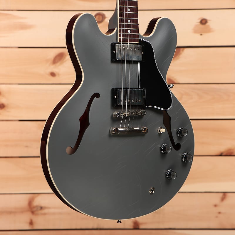 Электрогитара Gibson PSL 1961 ES-335 Ultra Light Aged - Silver Poly/Sparkling Burgundy - 130625 - PLEK'd