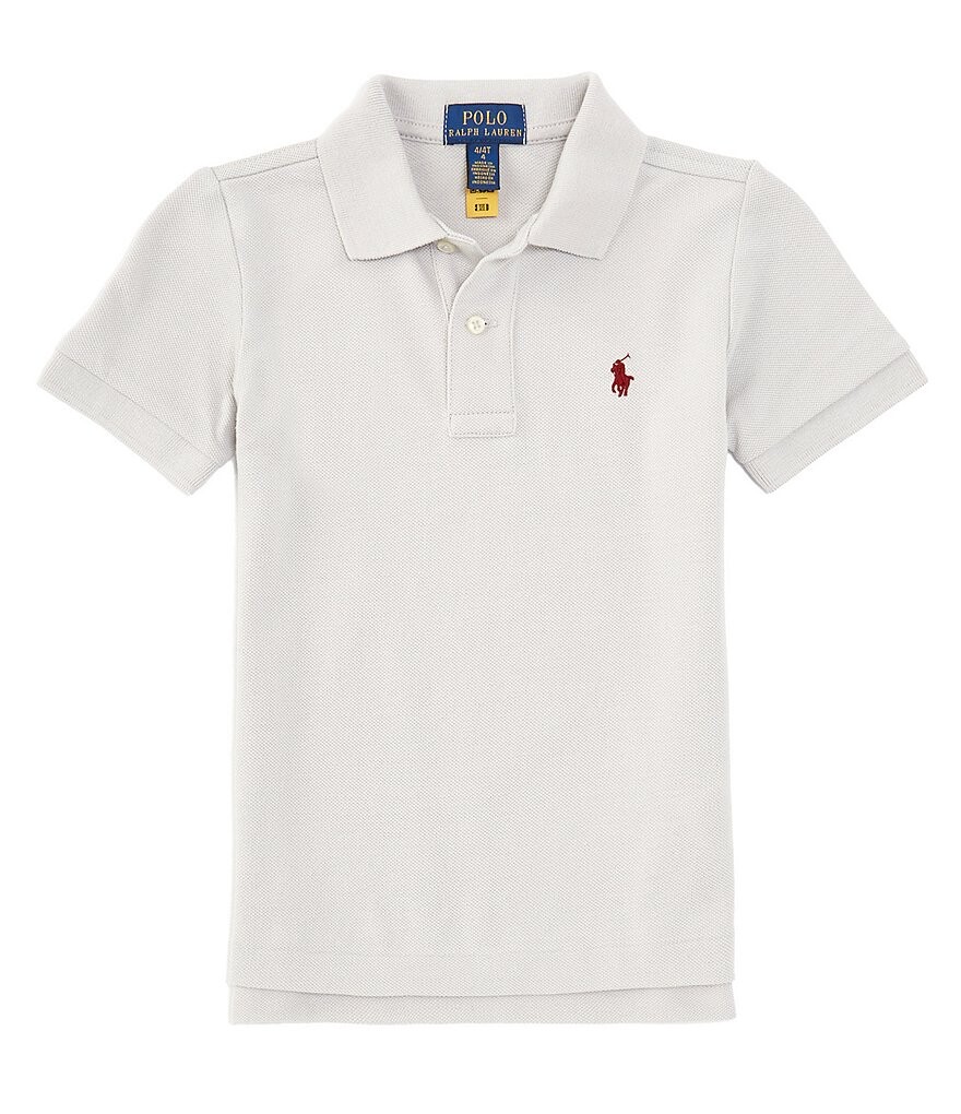

Рубашка-поло с короткими рукавами и сеткой для мальчиков Polo Ralph Lauren Little Boys 2T-7, серый
