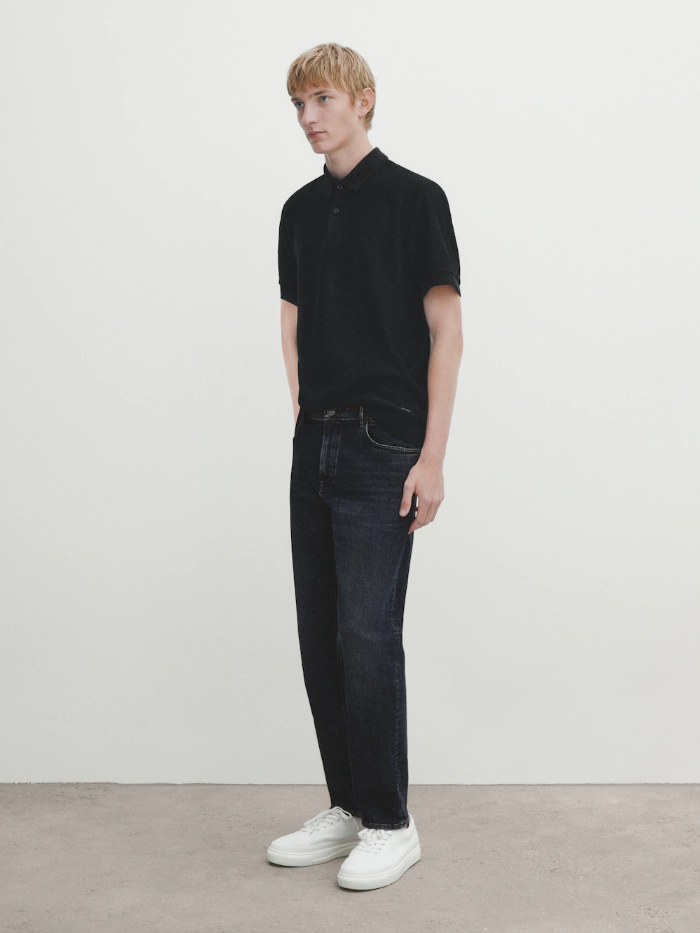 

Рубашка поло с коротким рукавом Massimo Dutti, черный