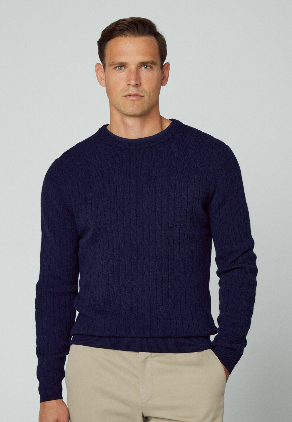 

Вязаный джемпер CABLE CREW Hackett London, цвет navy