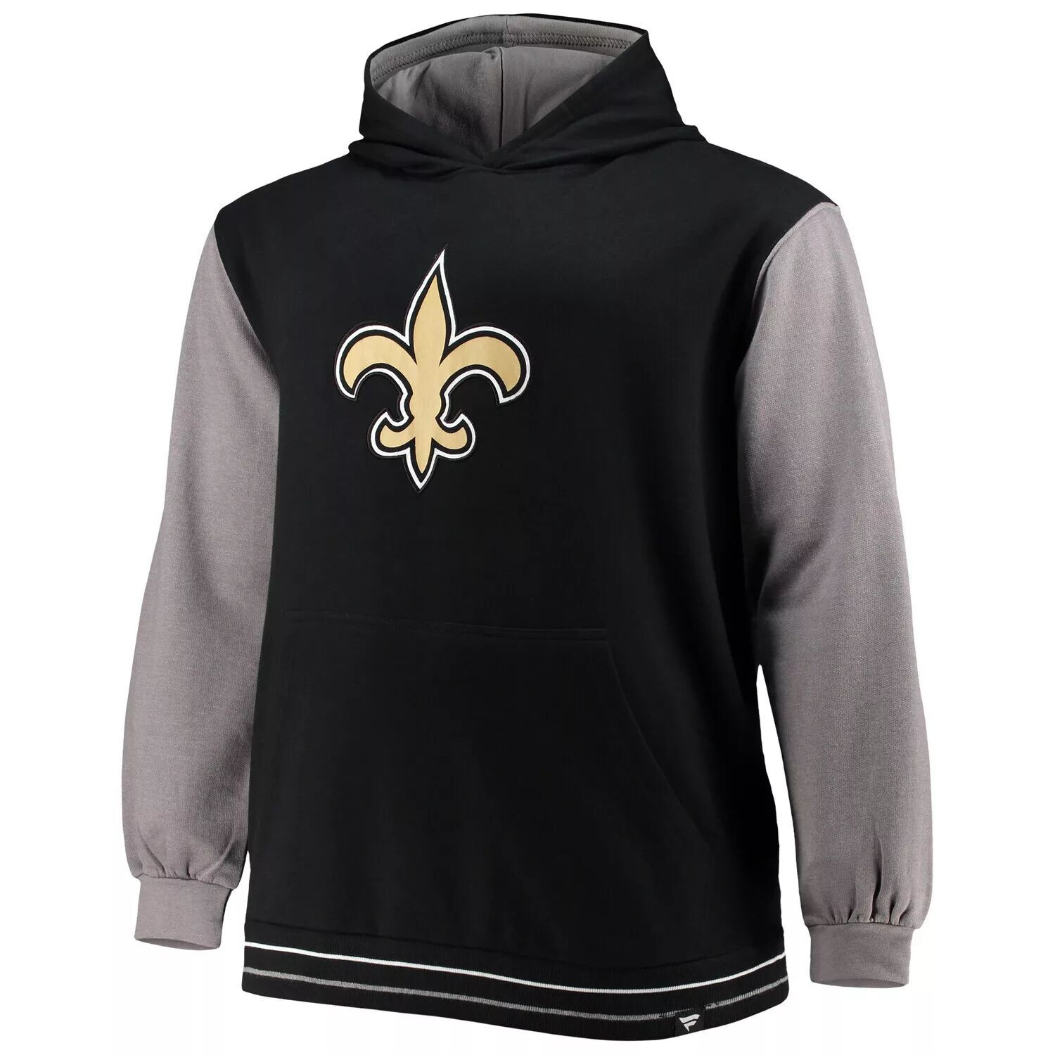 

Мужской фирменный черный/серый пуловер с капюшоном New Orleans Saints Big & Tall Block для вечеринок Fanatics