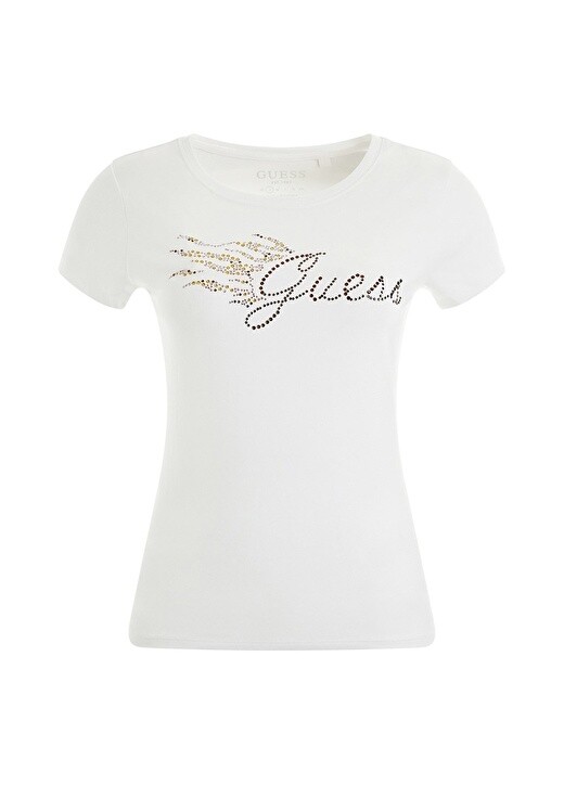 

Белая женская футболка с круглым вырезом Guess, Белый