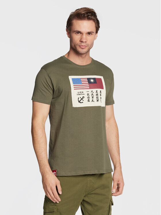 

Футболка стандартного кроя Alpha Industries, зеленый