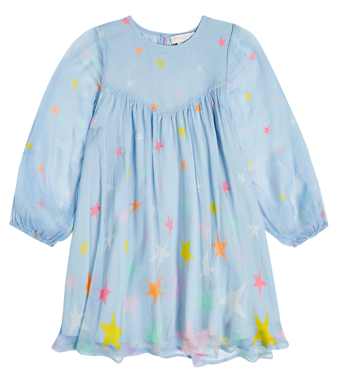 цена Платье из шелкового шифона с принтом Stella McCartney Kids, синий