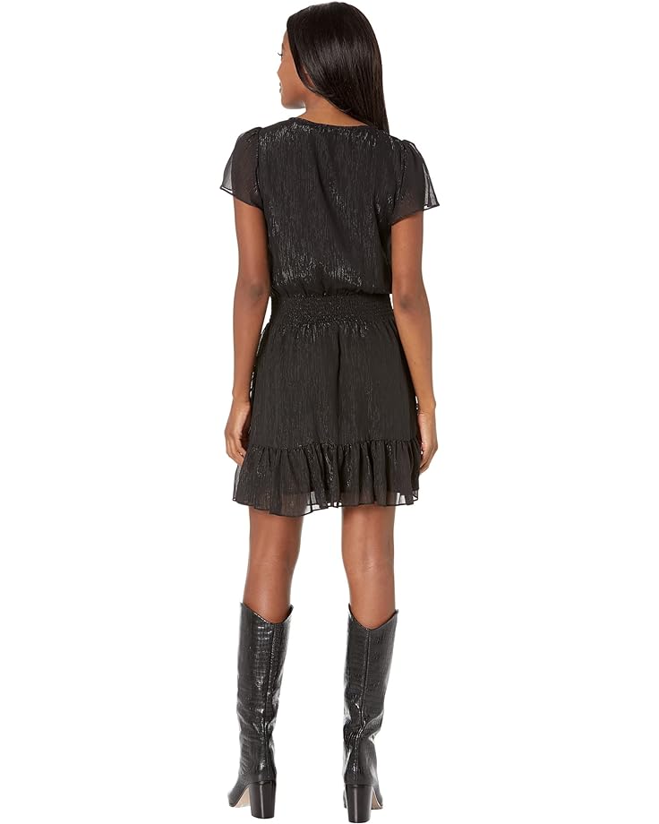 Платье Michael Kors Crinkle Short Sleeve Wrap Dress, черный