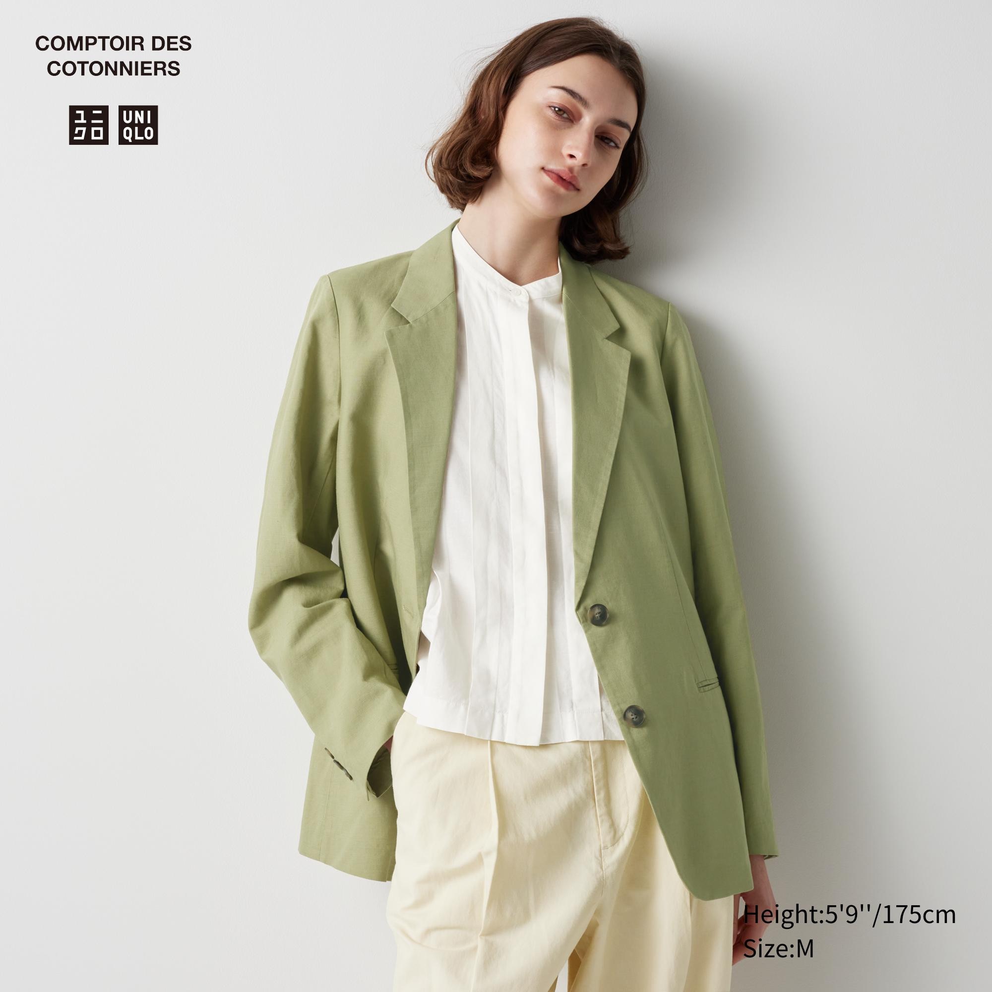 

Льняной пиджак UNIQLO, зеленый