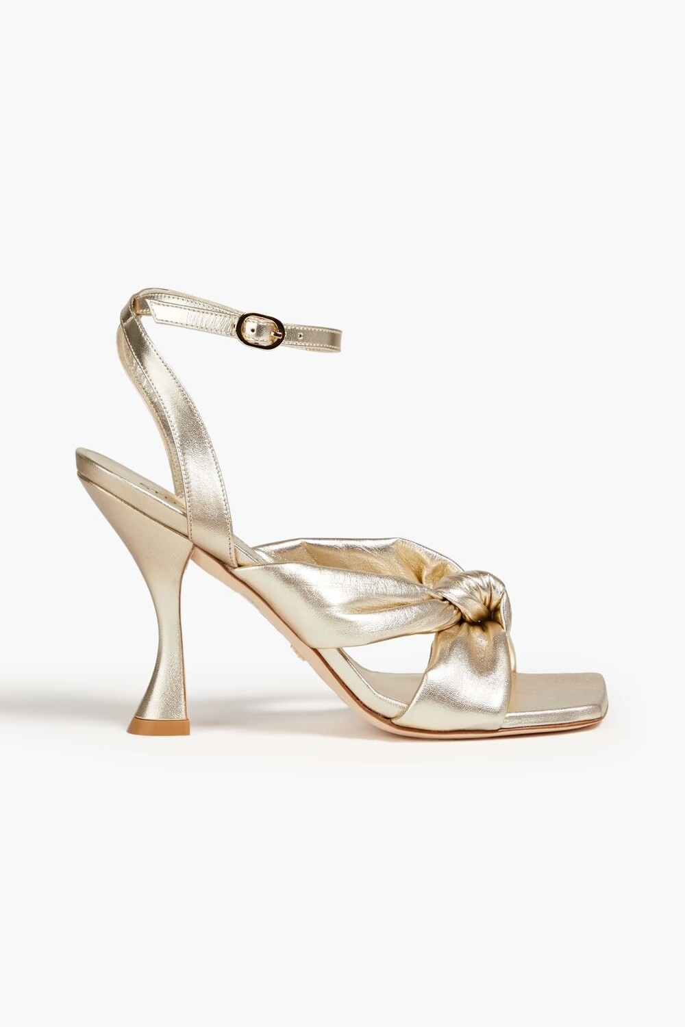 

Сандалии Playa из металлизированной кожи с завязками Stuart Weitzman, платина