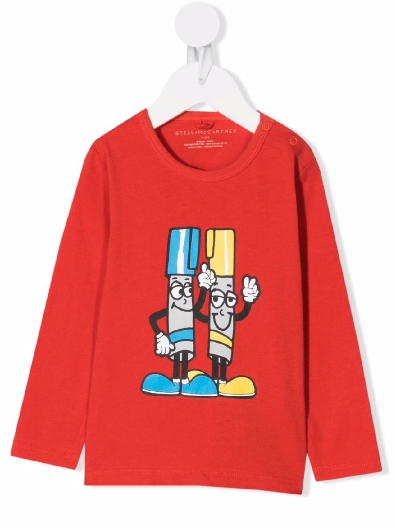 

Stella McCartney Kids футболка с длинными рукавами и графичным принтом, красный