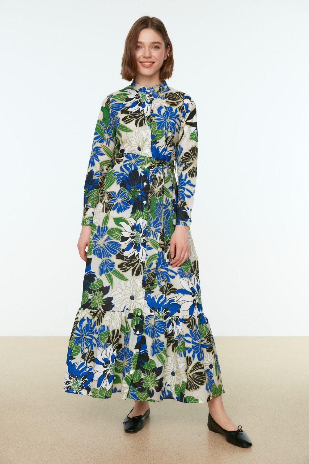 

Платье - Зеленый - А-силуэт Trendyol Modest, зеленый