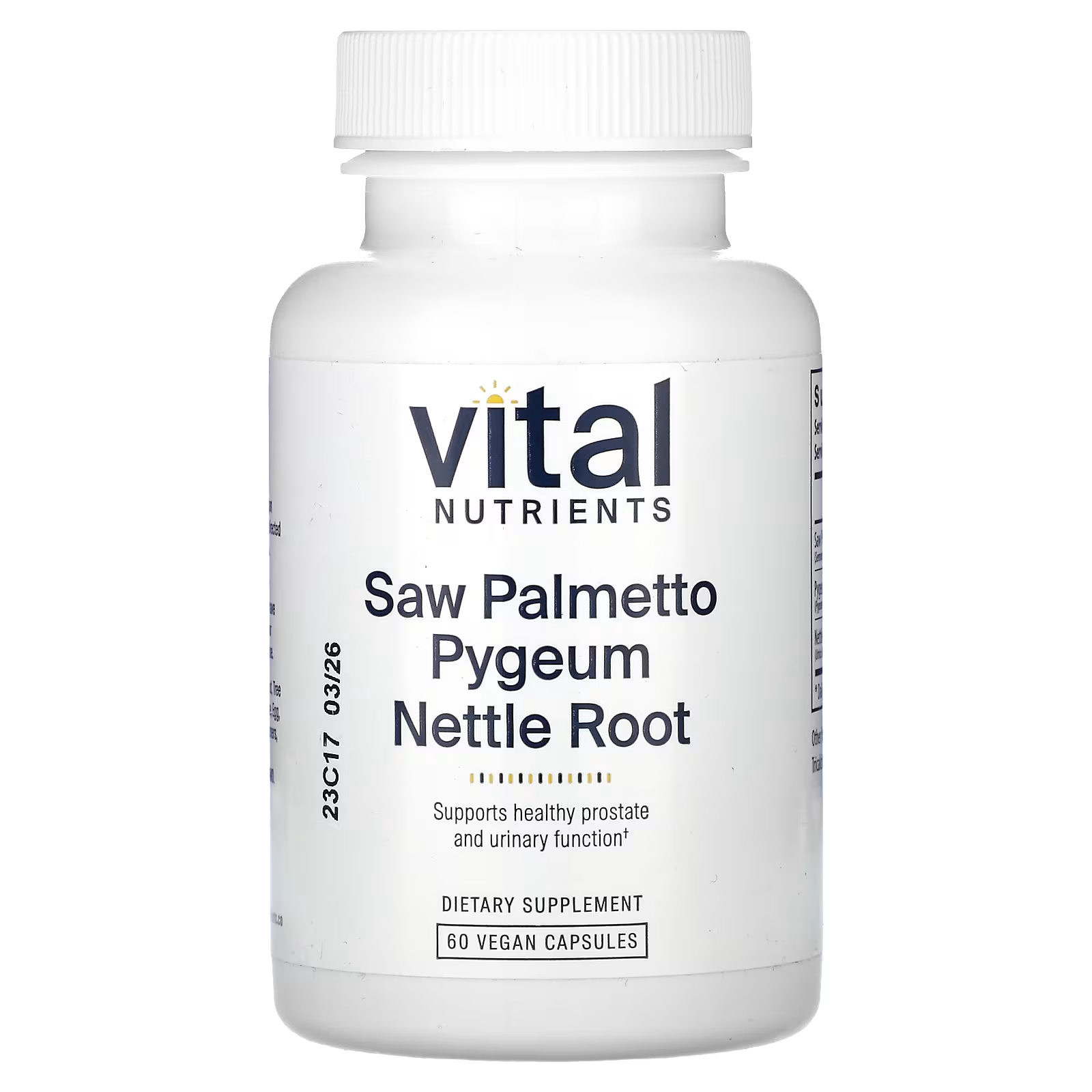 Корень крапивы Vital Nutrients Saw Palmetto Pygeum, 60 капсул