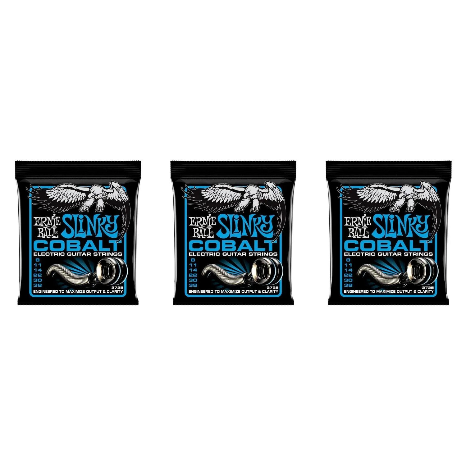 

Струны для электрогитары Ernie Ball 2725 Extra Slinky, кобальтовые — .008-.038 (3 шт.)