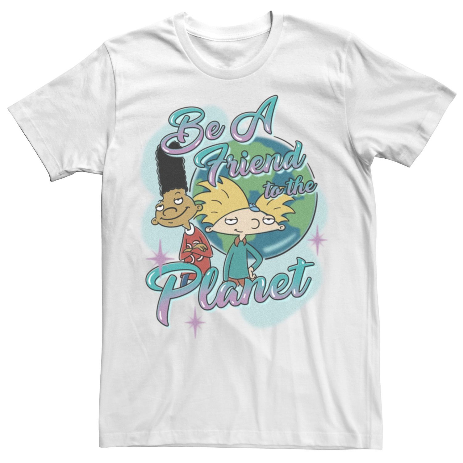 Мужская футболка Hey Arnold Cool Earth Friends Licensed Character