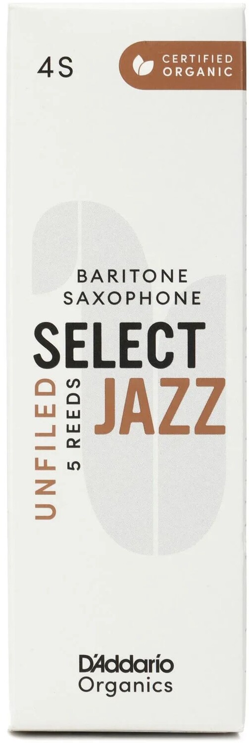 

D'Addario Organics Select Jazz Необработанные трости для баритона-саксофона — 4 мягких (5 шт. в упаковке)